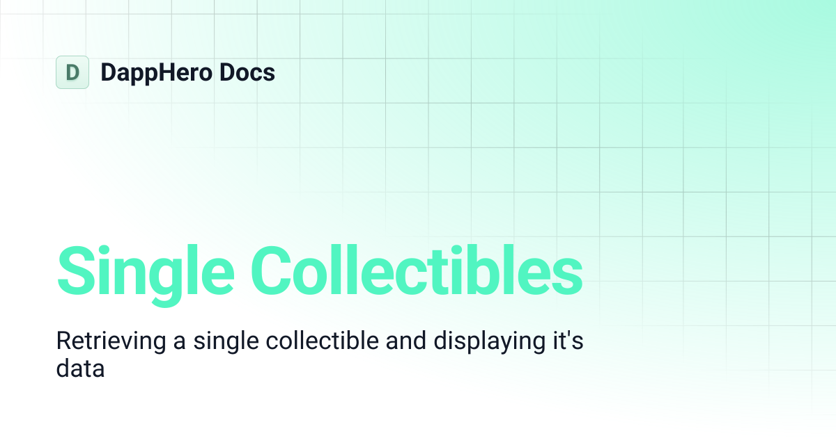 Single Collectibles | DappHero Docs