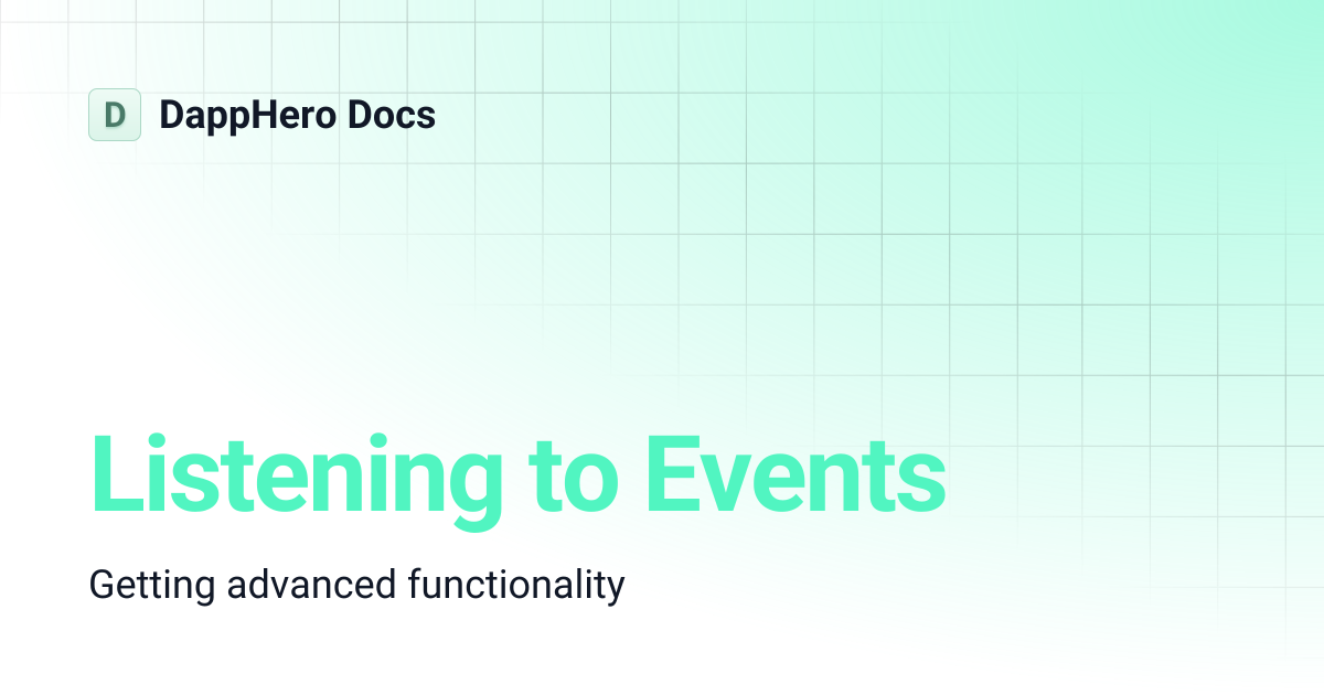 Listening to Events | DappHero Docs