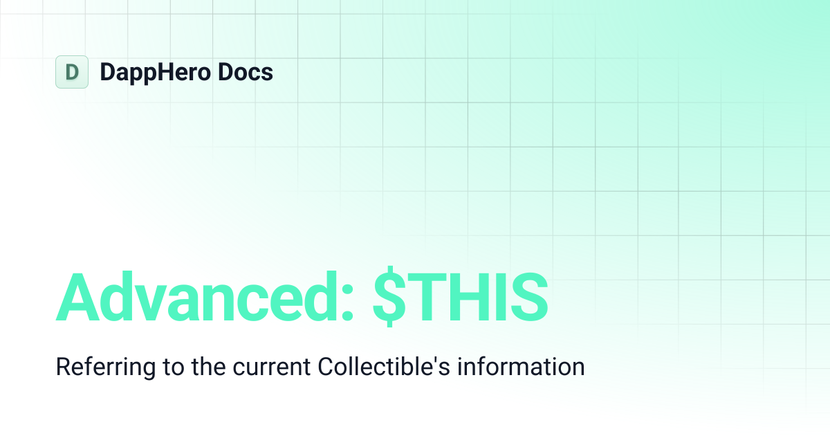 Advanced: $THIS | DappHero Docs