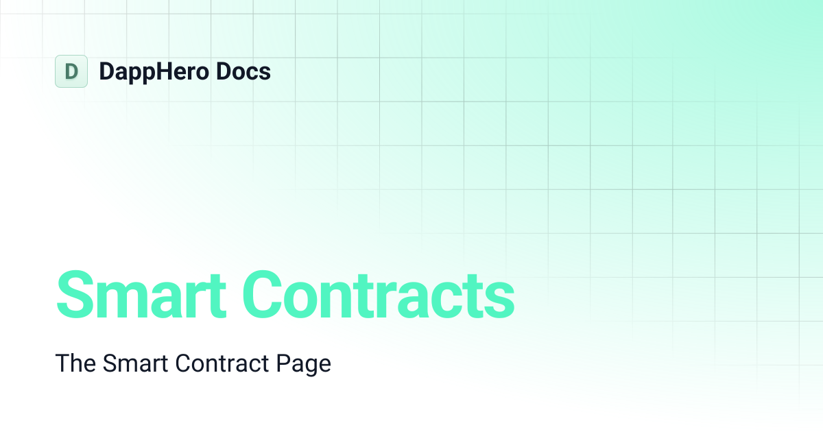 Smart Contracts | DappHero Docs