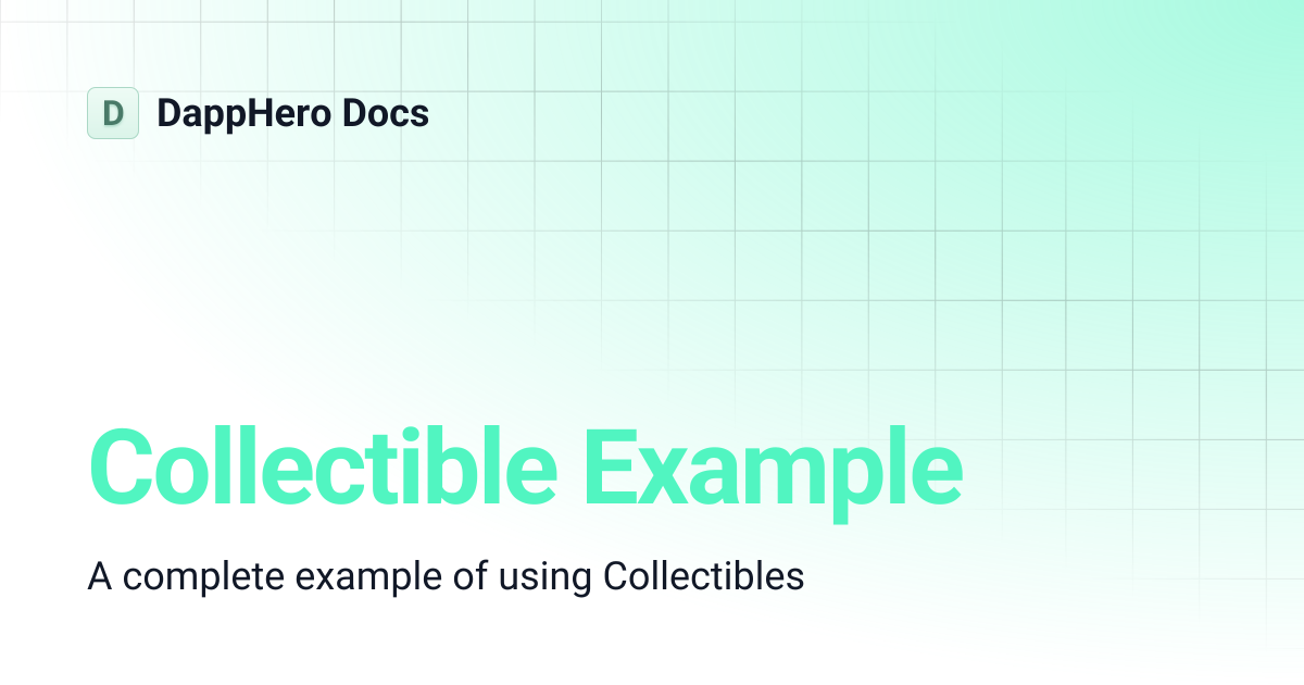 Collectible Example | DappHero Docs